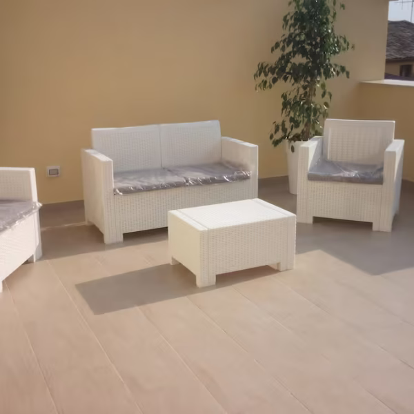 RATAN SET PF527 DVOSJED, 2 STOLICE BIJELA