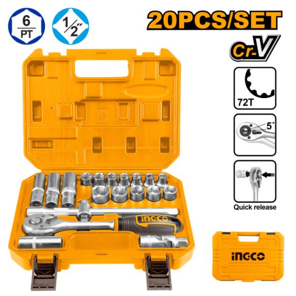 SET GEDORA 62 KOM 1/2 HKTS12602 INGCO